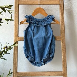 Cat & Jack Blue Ruffle Bodysuit